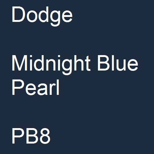 Dodge, Midnight Blue Pearl, PB8.